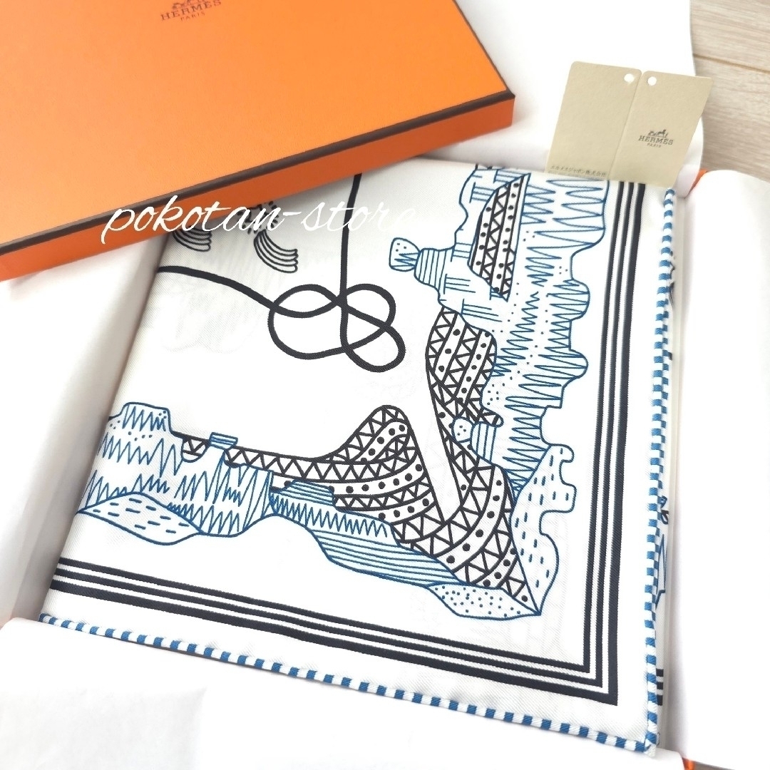 HERMES - 未使用【エルメス】新作 カレ 55 シルクバンダナ 《星 HERMES - 未使用【エルメス】新作 カレ 55 シルクバンダナ 《星
