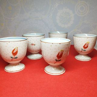 有田焼 - 第一陶器 和光園 赤絵 中皿揃 5枚セット 和皿 菊割皿 有田焼 - 第一陶器 和光園 赤絵 中皿揃 5枚セット 和皿 菊割皿