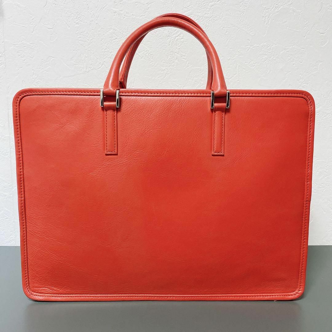 今週のおすすめ製品 ビジネスレザーファクトリー ビジネスバッグ 朱色 レッド バッグ