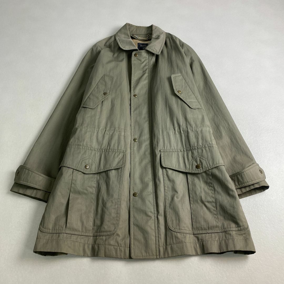 BURBERRY - バーバリーミリタリージャケット　バーバリーズ　綿　ナイロン　カーキ　L