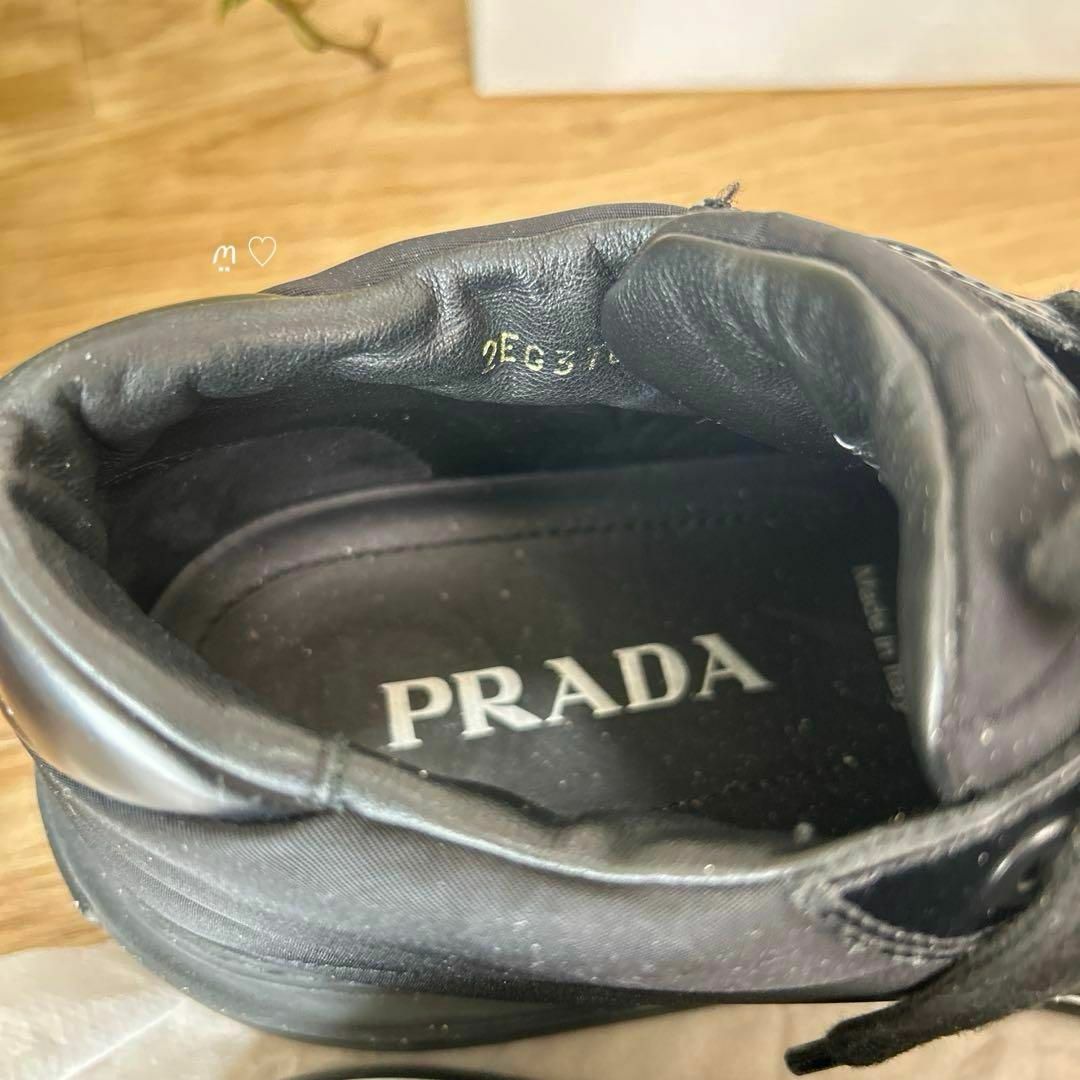 PRADA - PRADAプラダRe-Nylonブラッシュドレザースニーカー7.5 PRADA - PRADAプラダRe-Nylonブラッシュドレザースニーカー7.5