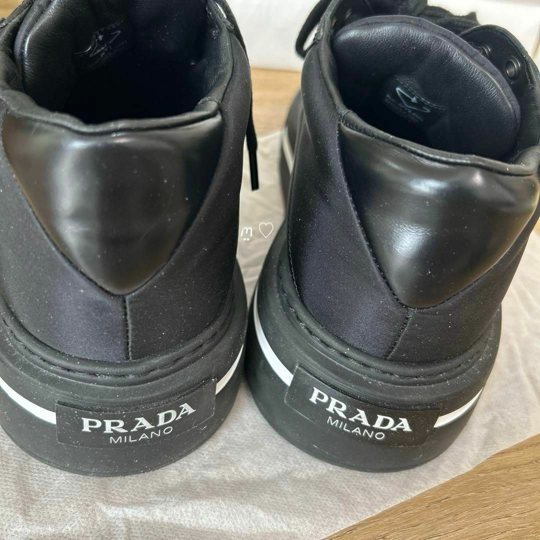 PRADA - PRADAプラダRe-Nylonブラッシュドレザースニーカー7.5 PRADA - PRADAプラダRe-Nylonブラッシュドレザースニーカー7.5