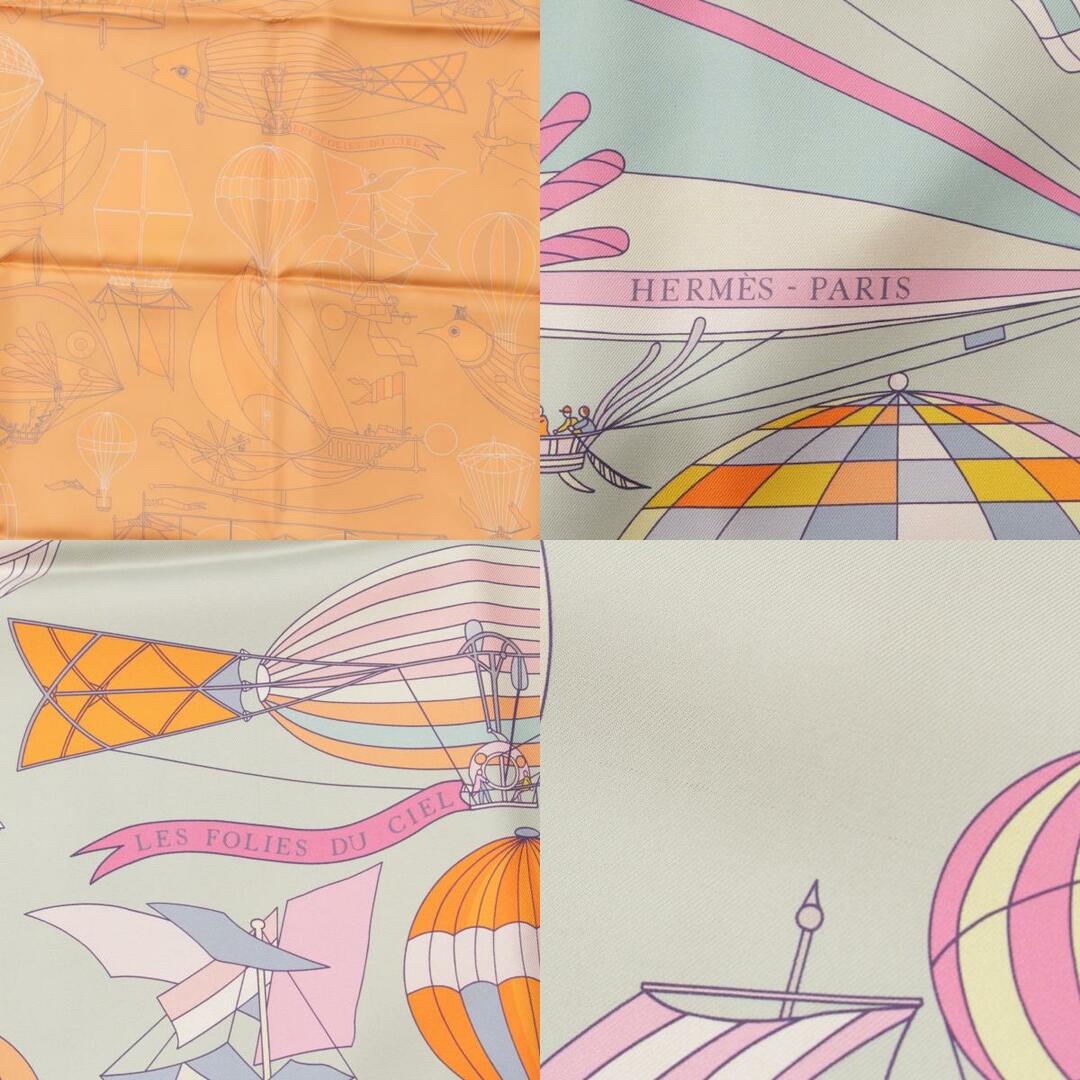 HERMES - エルメス シルク カレ90 ダブルフェイス LES FOLIES DU HERMES - エルメス シルク カレ90 ダブルフェイス LES FOLIES DU