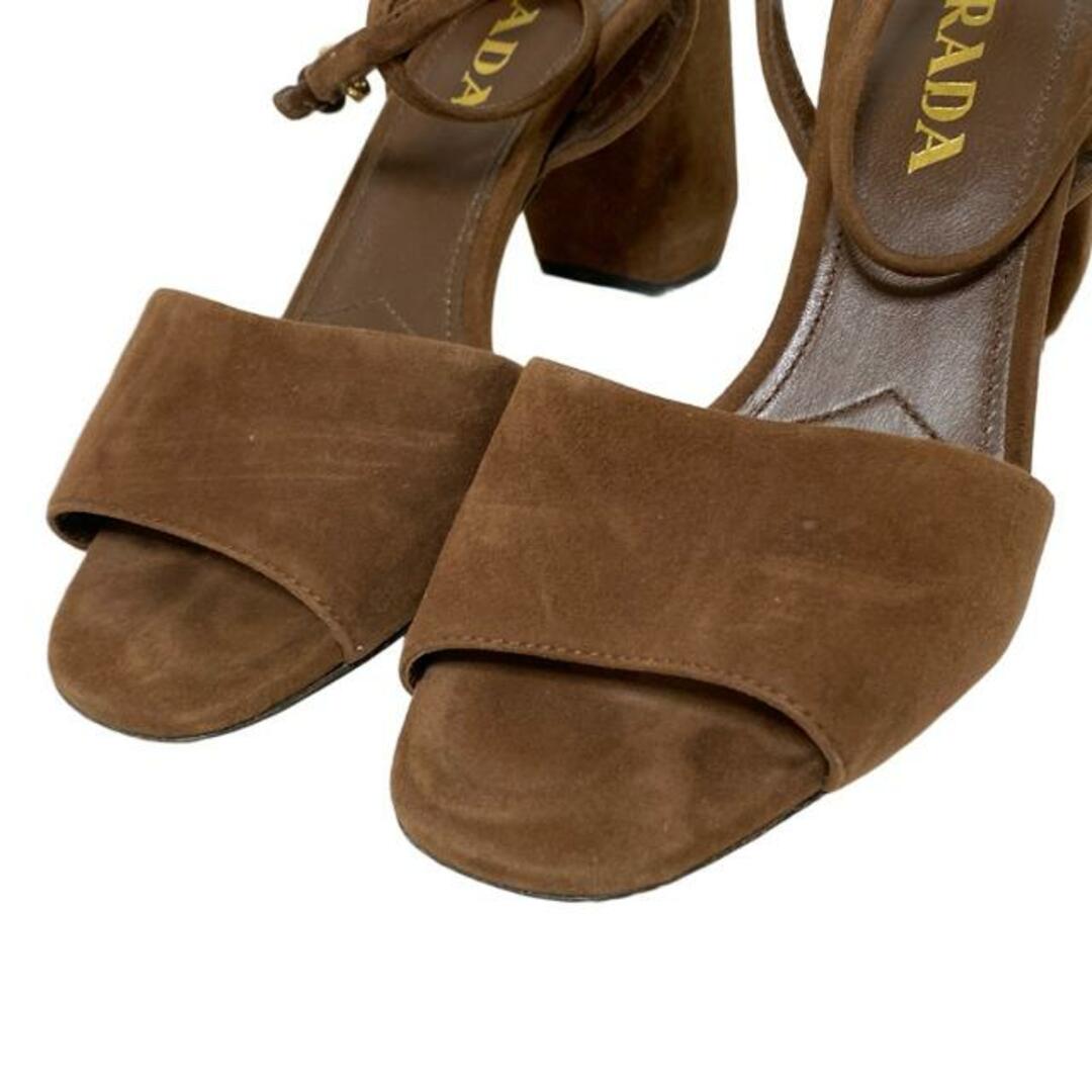 PRADA - PRADA(プラダ) サンダル 37 1/2 レディース - ダーク PRADA - PRADA(プラダ) サンダル 37 1/2 レディース - ダーク