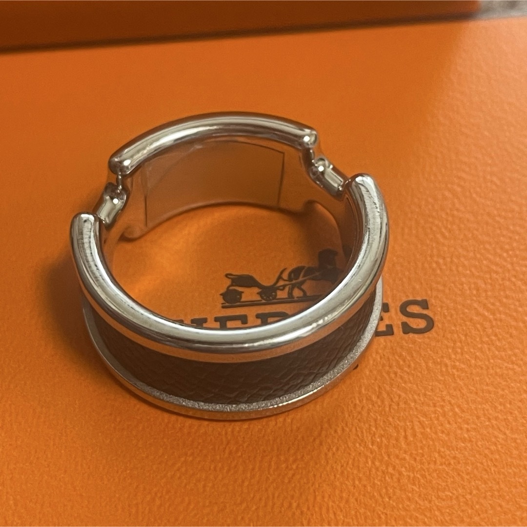 HERMES - 希少 オランプ リング PM サイズL 黒 シルバー金具の HERMES - 希少 オランプ リング PM サイズL 黒 シルバー金具の