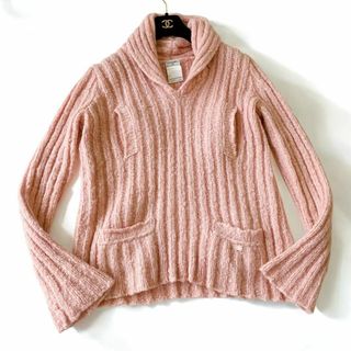 CHANEL - CHANEL カシミヤ ニット ラインストーン ココマーク CHANEL - CHANEL カシミヤ ニット ラインストーン ココマーク