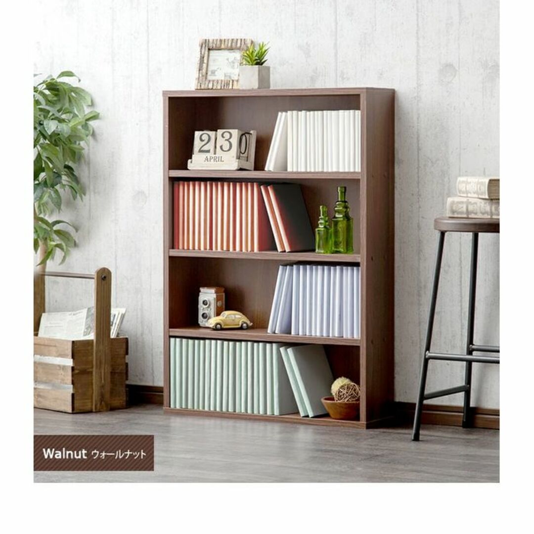 *送料無料★ おしゃれ 本棚 収納ケース 書籍 薄型 オフホワイト 他カラー有 インテリア/住まい/日用品の収納家具(棚/ラック/タンス)の商品写真