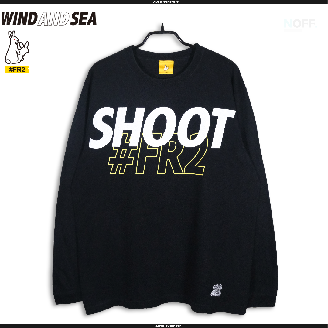 【試着のみ】FR2　ロンT　黒　XL 試着のみ】【FR2】ラビットハーツロングスリーブロンT