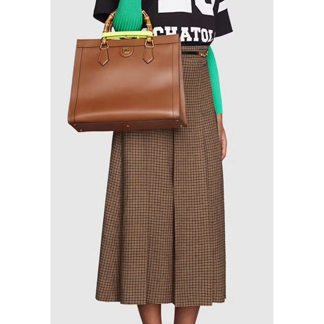 GUCCI - 極美品 GUCCI グッチ ダブルチェーン スカート チェック GUCCI - 極美品 GUCCI グッチ ダブルチェーン スカート チェック