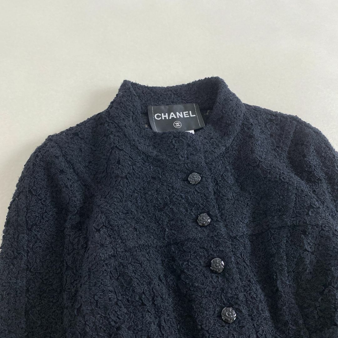 CHANEL - 美品 シャネル ノーカラージャケット CHANEL ツイード