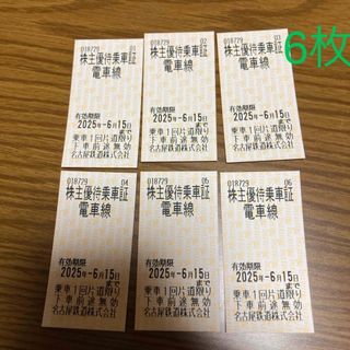 メイテツヒャッカテン(名鉄百貨店)の名鉄　株主乗車券　6枚(鉄道乗車券)