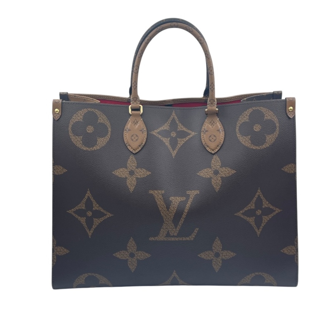 LOUIS VUITTON - 　オンザゴーGM M45320 ブラウン モノグラム ジャイアント・リバース キャンバス レディース ハンドバッグ