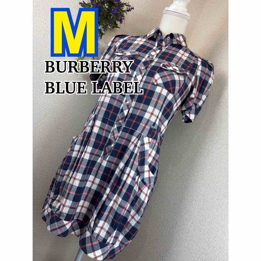 BURBERRY BLUE LABEL - BURBERRY BLUE LABEL シャツワンピース M BURBERRY BLUE LABEL - BURBERRY BLUE LABEL シャツワンピース M