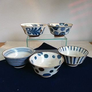 美濃焼 - 前畑陶器 庫山窯 染付山水画 角皿揃 5枚セット 小鉢 美濃焼 - 前畑陶器 庫山窯 染付山水画 角皿揃 5枚セット 小鉢