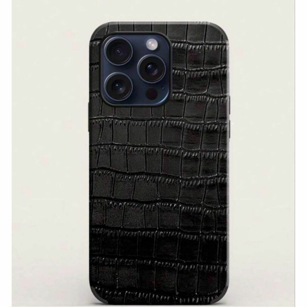 ランキング第1位 iphone16Proケース 黒 スマホケース ワニ柄 クロコダイル iPhoneアクセサリー