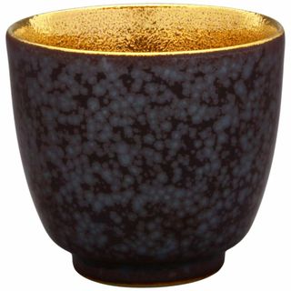 有田焼うつわ紀行 陶悦窯 盃 ぐいのみ おちょこ 結晶金巻 直径7cm 高さ3c(アルコールグッズ)