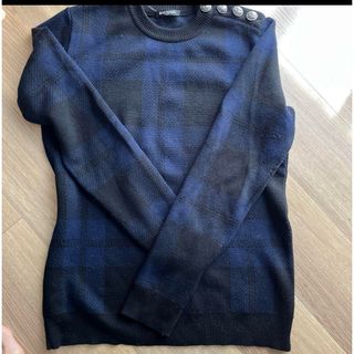 BALMAIN - バルマン ×H&M ショルダーボタンボーダーニット BALMAIN - バルマン ×H&M ショルダーボタンボーダーニット
