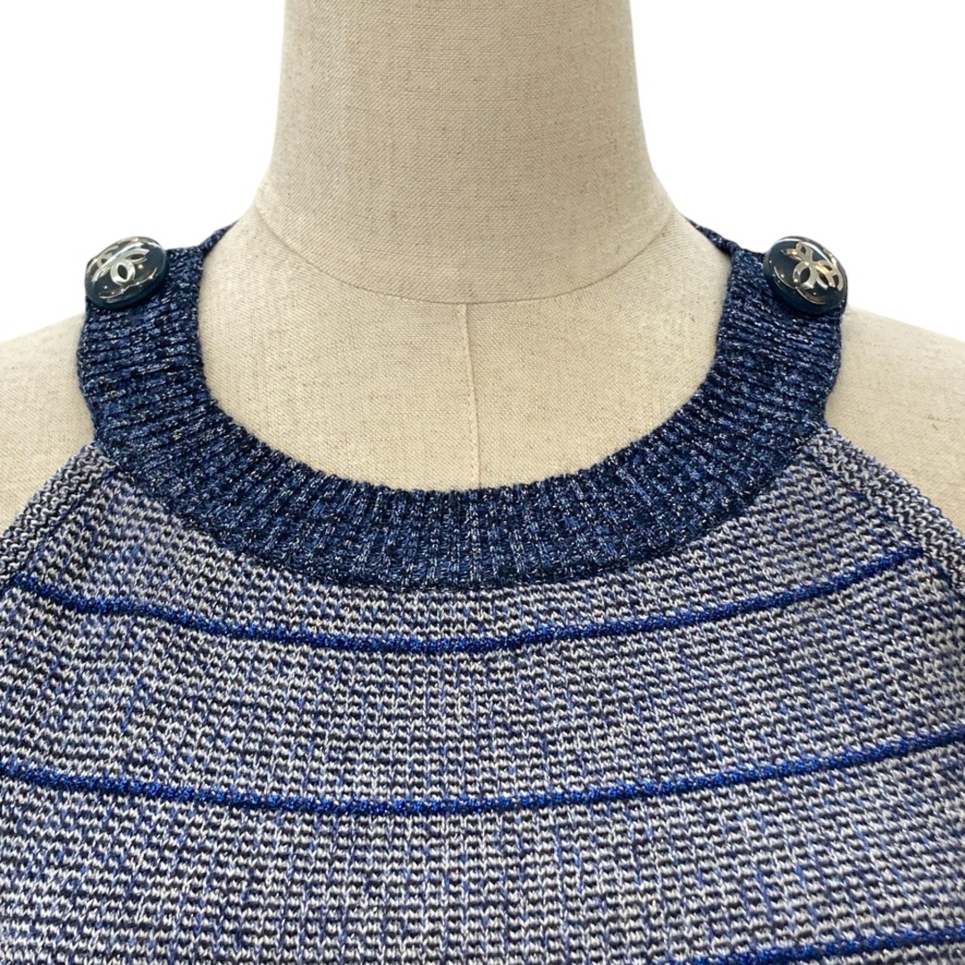 CHANEL - 美品 CHANEL シャネル ココマークボタン ラメ カシミヤ CHANEL - 美品 CHANEL シャネル ココマークボタン ラメ カシミヤ