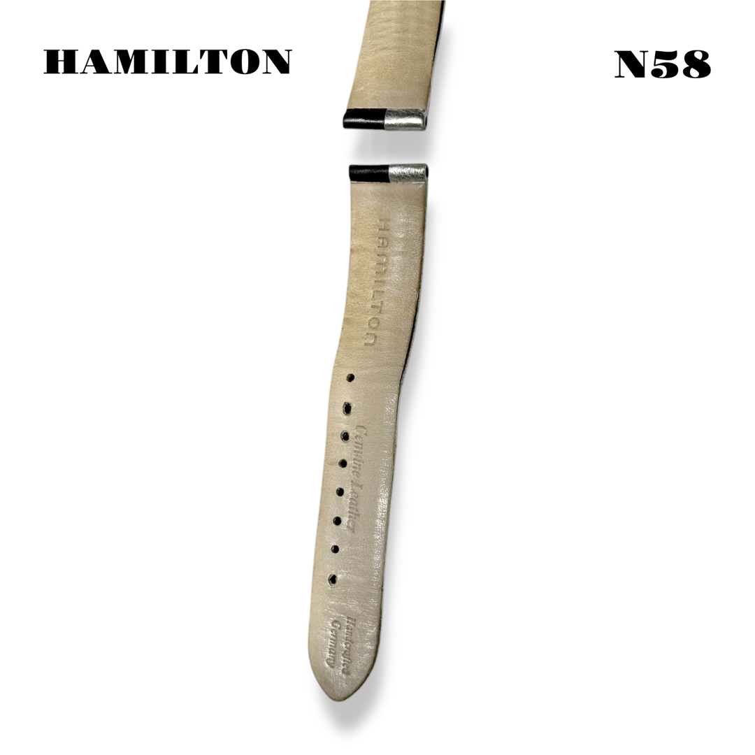 Hamilton(ハミルトン)の限定品！ HAMILTON ハミルトン レザー バンド ベルト ブラックシルバー メンズの時計(レザーベルト)の商品写真
