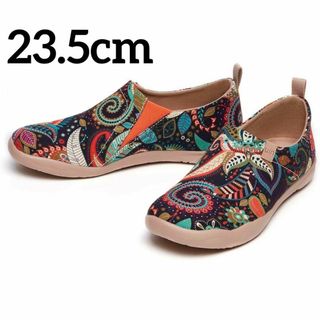 ❣️UIN❣️レディース アートトラベルシューズ エスニック 下北沢 個性 23(スリッポン/モカシン)