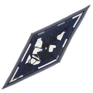 HERMES - エルメス ロザンジュ ミニ パズル2 スカーフ ネイビー HERMES - エルメス ロザンジュ ミニ パズル2 スカーフ ネイビー