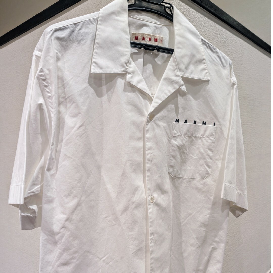 MARNI - MARNI 半袖シャツ 開襟 ホワイト サイズ48の通販 by MARNI - MARNI 半袖シャツ 開襟 ホワイト サイズ48の通販 by