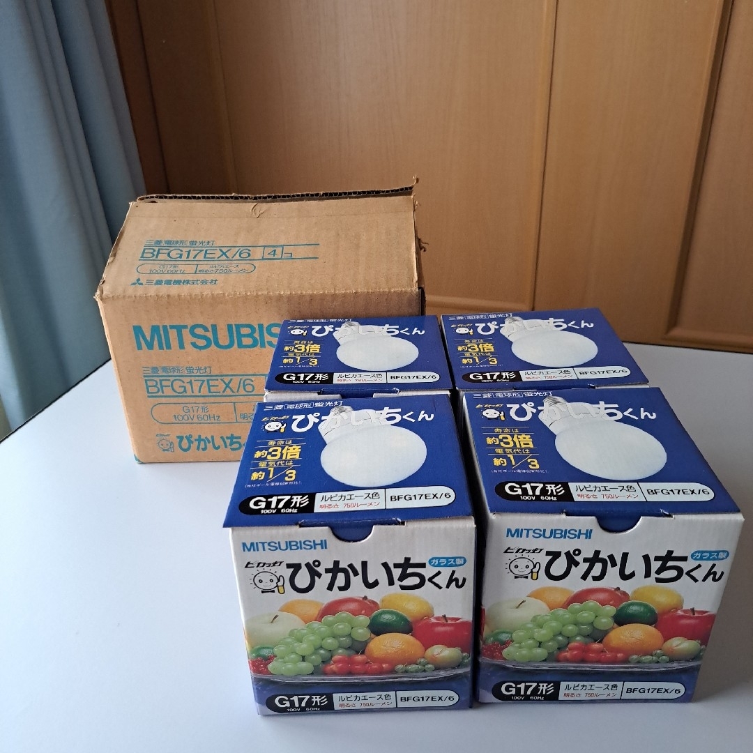 三菱電機 - 三菱 電球形蛍光灯 ぴかいちくん (60ワット相当) 4個 三菱電機 - 三菱 電球形蛍光灯 ぴかいちくん (60ワット相当) 4個