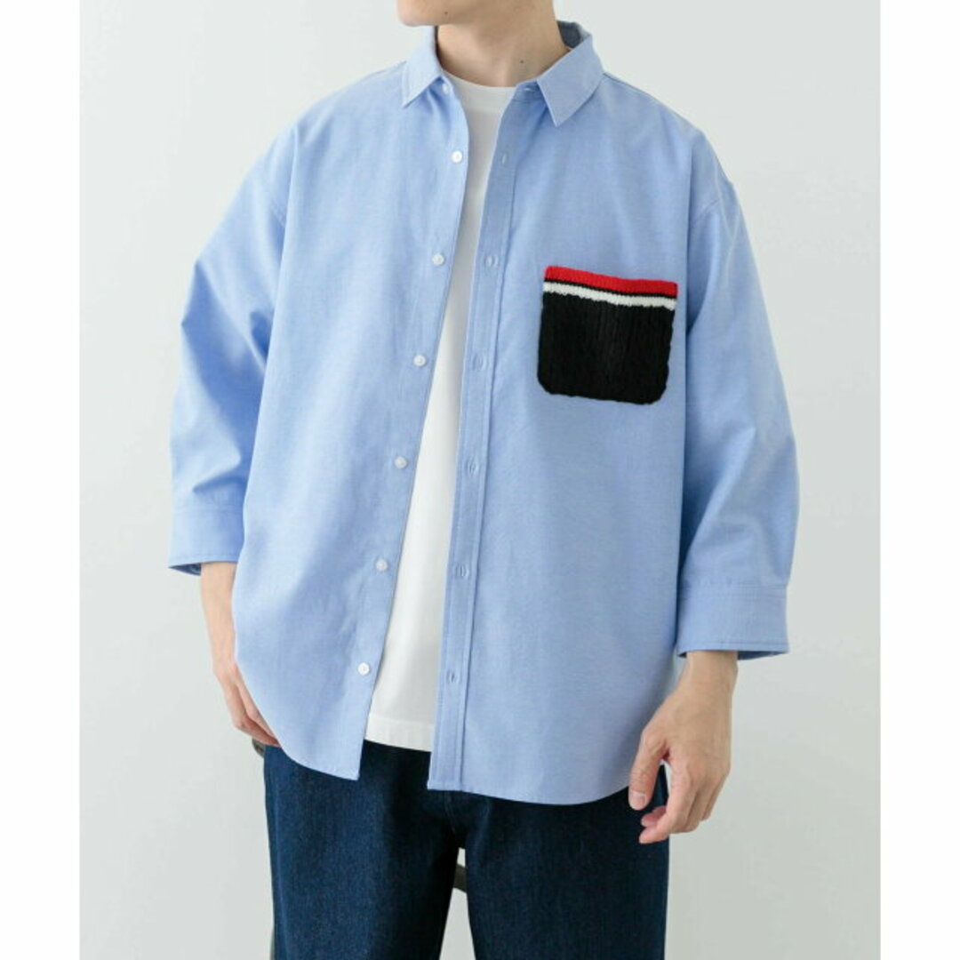 URBAN RESEARCH ITEMS(アーバンリサーチアイテムズ)の【BLU】ニットポケット切替オックス7分袖シャツ メンズのトップス(シャツ)の商品写真
