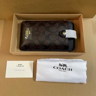 COACH - コーチ COACH スマホショルダー 茶色 ブラウン 黒 COACH - コーチ COACH スマホショルダー 茶色 ブラウン 黒