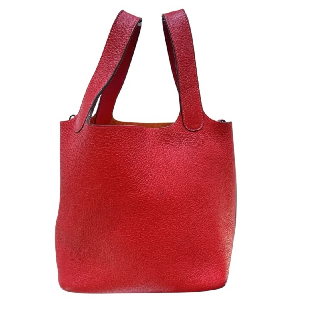 HERMES - 　エルメス HERMES ピコタンPM ▢I刻 ルージュカザック シルバー金具 トリヨン レディース ハンドバッグ