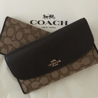 コーチ(COACH)の新品コーチ 定番人気シグネチャーxレザー 長財布 お得なチェックブック付き(財布)