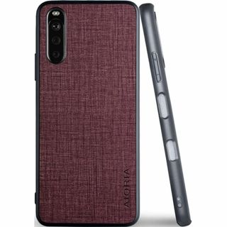 Sony Xperia 10 iiiケース 生地パターンレザー高級に保護純色スマ(その他)