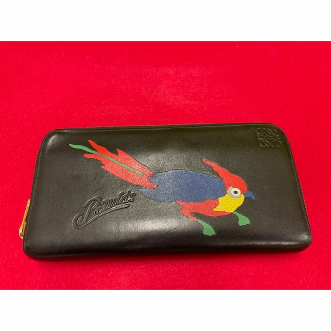超爆安 入手困難 鳥 長財布 レザー ラウンドジップ ロエベ LOEWE 小物