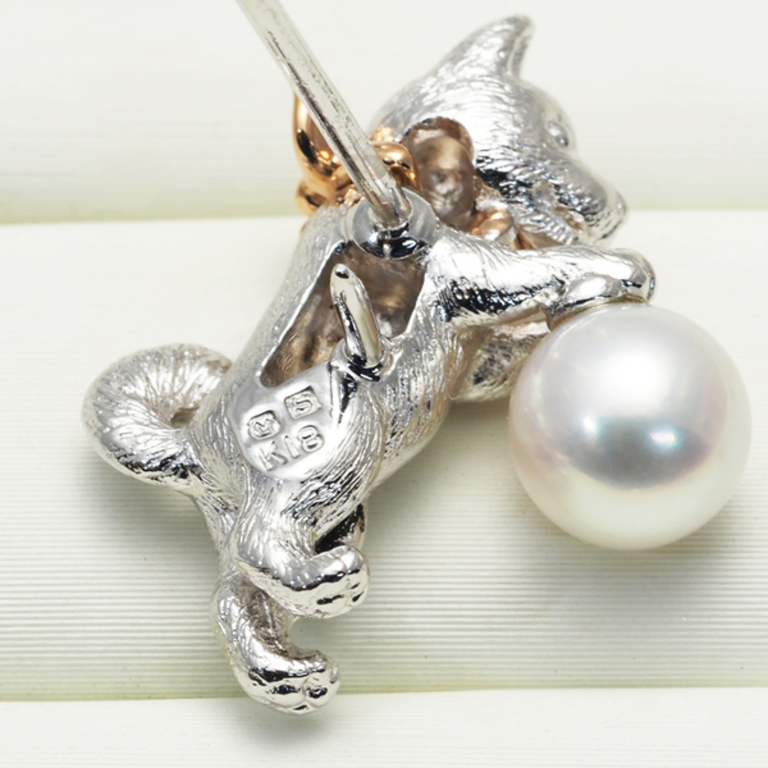MIKIMOTO - ミキモト ブローチ パール 真珠 6.1mm 犬 イヌ MIKIMOTO - ミキモト ブローチ パール 真珠 6.1mm 犬 イヌ