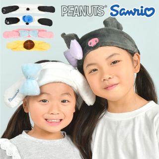 ヘアバンド サンリオ スヌーピー キャラクター 洗顔 かわいい 大人 子供 メイク 化粧 お風呂上がり キッズ 耳付き ゴム おしゃれ マイメロ シナモロール クロミ ポムポムプリン オラフ sanrio SNOOPY ヘッドバンド ヘアゴ(その他)
