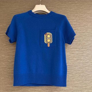 HERMES - 【タグ付新品未使用】HERMES カシミア半袖セーターの HERMES - 【タグ付新品未使用】HERMES カシミア半袖セーターの