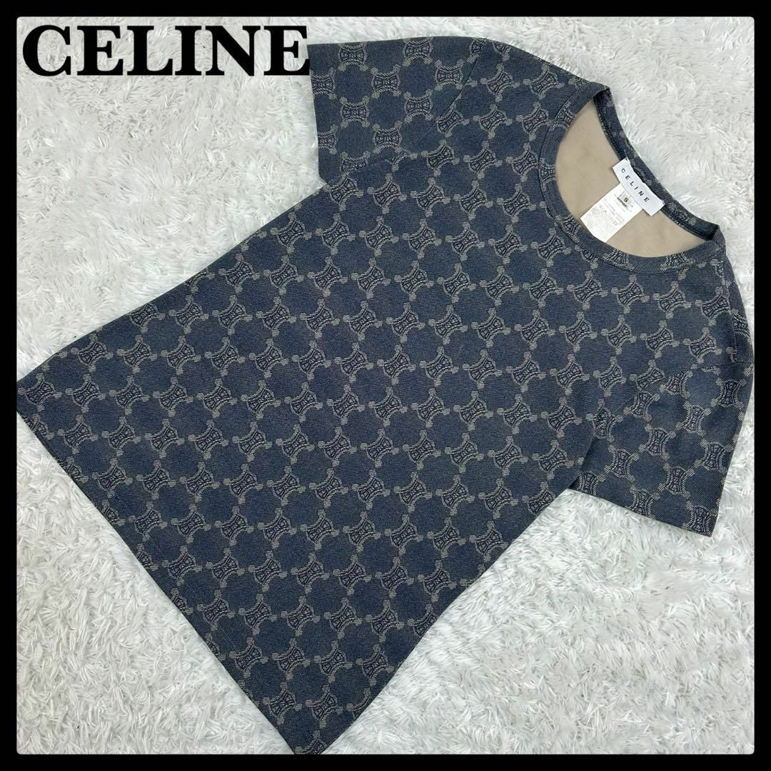 CELINE - 【人気モデル】セリーヌ☆総柄入りデニムTシャツ CELINE - 【人気モデル】セリーヌ☆総柄入りデニムTシャツ