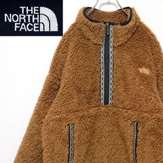 ザノースフェイス(THE NORTH FACE)の希少 ノースフェイス 両面 ワンポイント刺繍 ロゴ ハーフジップ ボア フリース(ブルゾン)