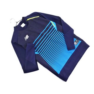 ニューバランス(New Balance)のNew Balance ニューバランス プリント トレーニングウェア カットソー sizeM/紺 ■◇ メンズ(Tシャツ/カットソー(七分/長袖))