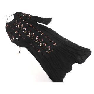 グレースコンチネンタル(GRACE CONTINENTAL)のGRACE CONTINENTAL グレースコンチネンタル 刺繍 レース ロング ワンピース size36/黒 ■◇◎レディース(ロングワンピース/マキシワンピース)