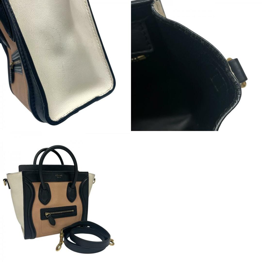 美品☆ セリーヌ ラゲージ ナノ トリコロール 2way ハンドバッグ 美品☆ セリーヌ ラゲージ ナノ トリコロール 2way ハンドバッグ