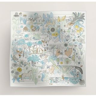 HERMES - 【美品】エルメス ツイリー うさぎ ロゴ アート 花柄 HERMES - 【美品】エルメス ツイリー うさぎ ロゴ アート 花柄