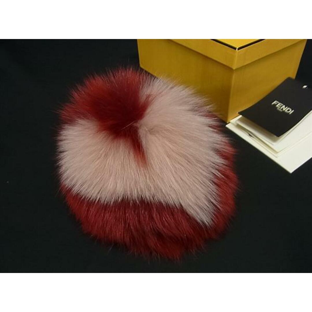 FENDI - ■新品同様■ FENDI フェンディ ポンポンチャーム ファー×レザー ハート キーホルダー キーリング バッグチャーム レッド系 FM2886