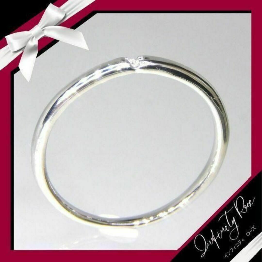 （R009S）14号　18KGPシルバーのシンプル一粒細リング大人の指輪　リング レディースのアクセサリー(リング(指輪))の商品写真