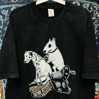 ダルメシアン Ｔシャツ ティーシャツ ダメージ加工 攻め 前衛的 男性(Tシャツ/カットソー(半袖/袖なし))
