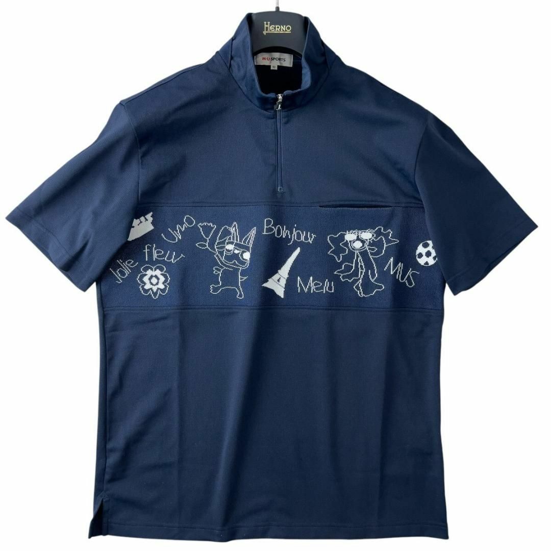 MU SPORTS ミエコウエサコ ハーフジップ シャツ メンズ 52 (LL) MU SPORTS ミエコウエサコ ハーフジップ シャツ メンズ 52 (LL)