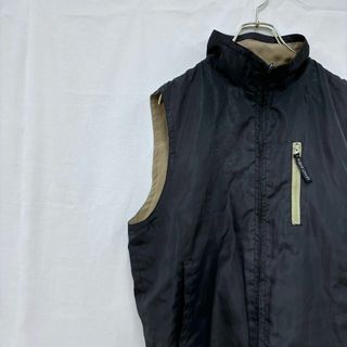 極美品✨ ワールドリベット ベスト ナイロン リバーシブル 黒 茶色 ロゴタグ(ベスト)