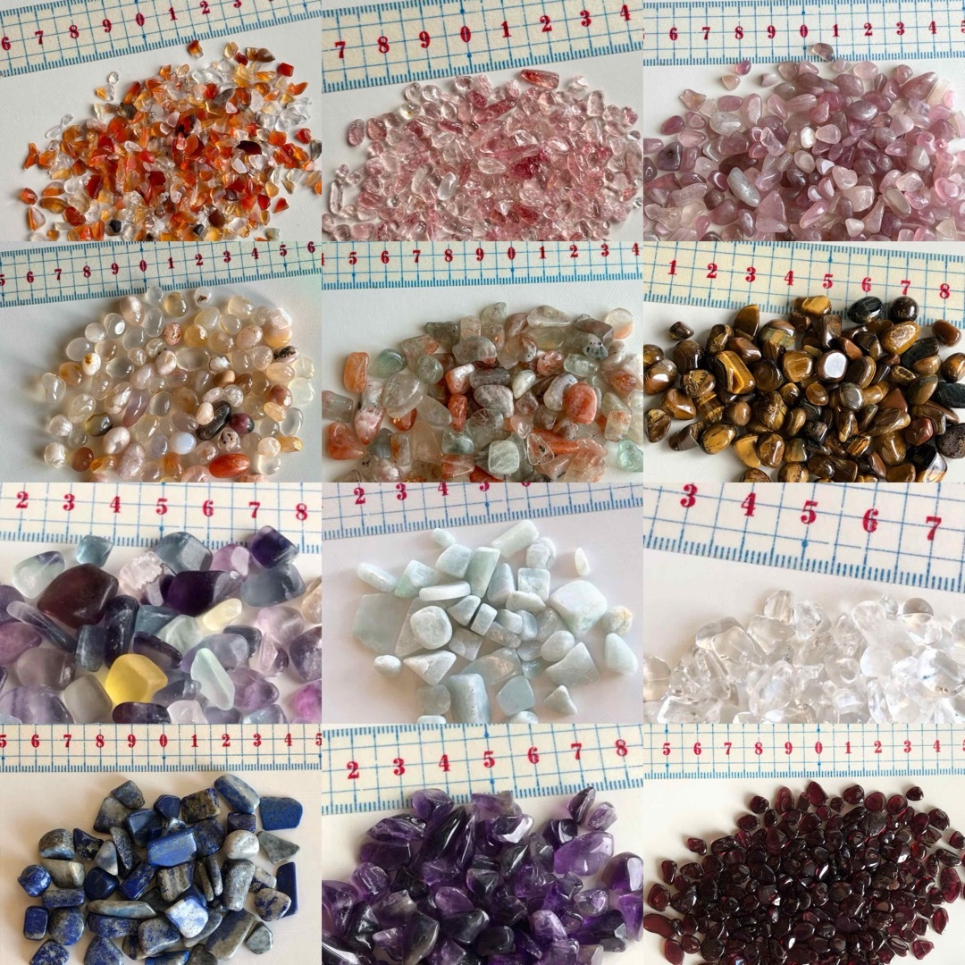 12種類 天然石 さざれ お試しセット ハンドメイドの素材/材料(各種パーツ)の商品写真