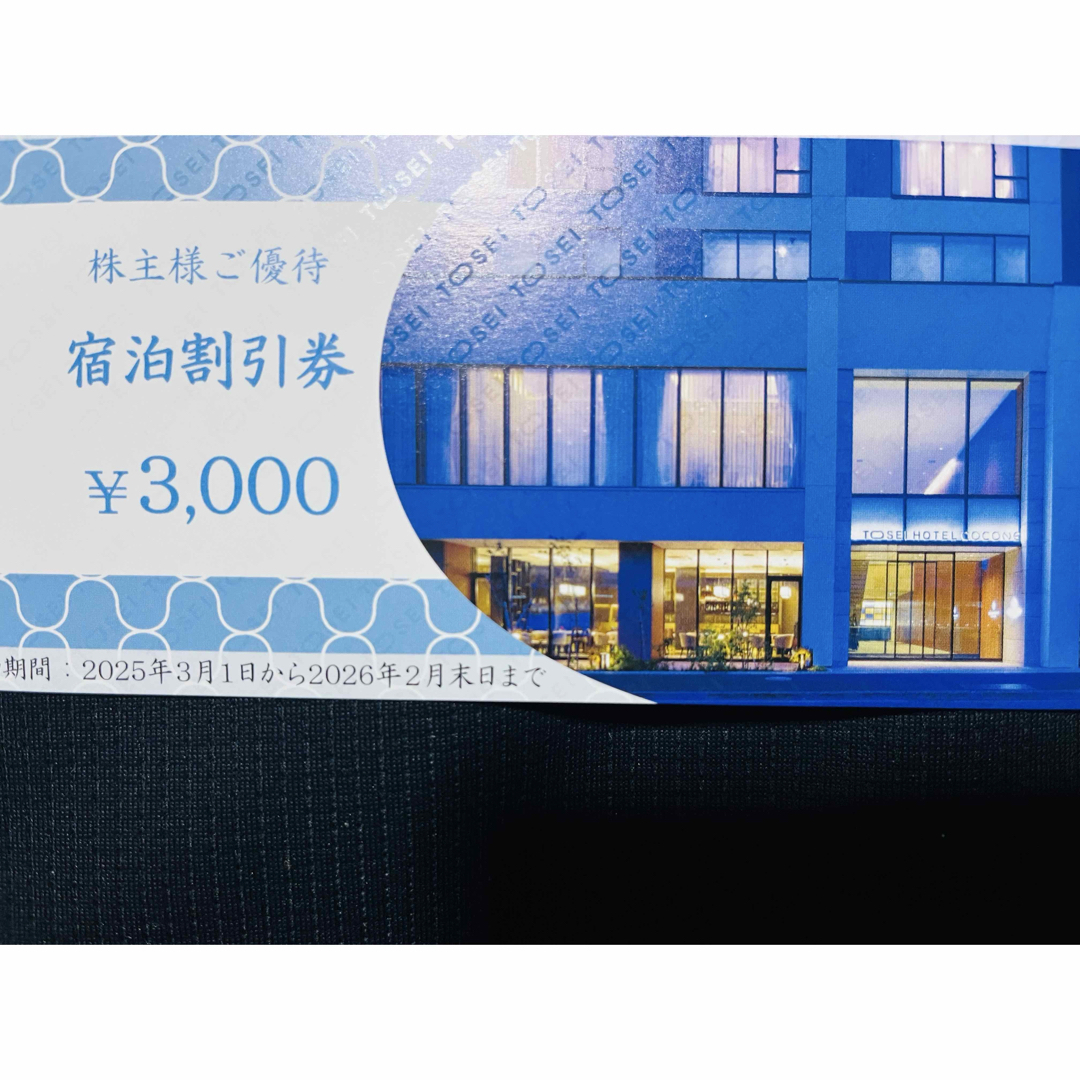 最新 トーセイ 株主優待券 3000円分 チケットの優待券/割引券(宿泊券)の商品写真