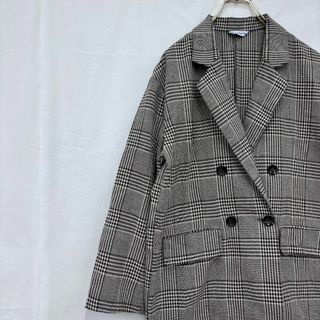 エージープラス(a.g.plus)の極美品✨ エージープラス ジャケット チェック柄 大きめ コート ブラウン (スプリングコート)